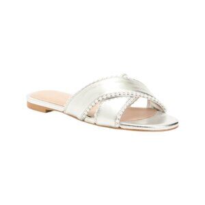 STUART WEITZMAN Leather Roza Pearl Slides